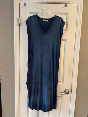 Ombre maxi dress small Boho flowy neutral fade long romantic size XS 100%cotton
